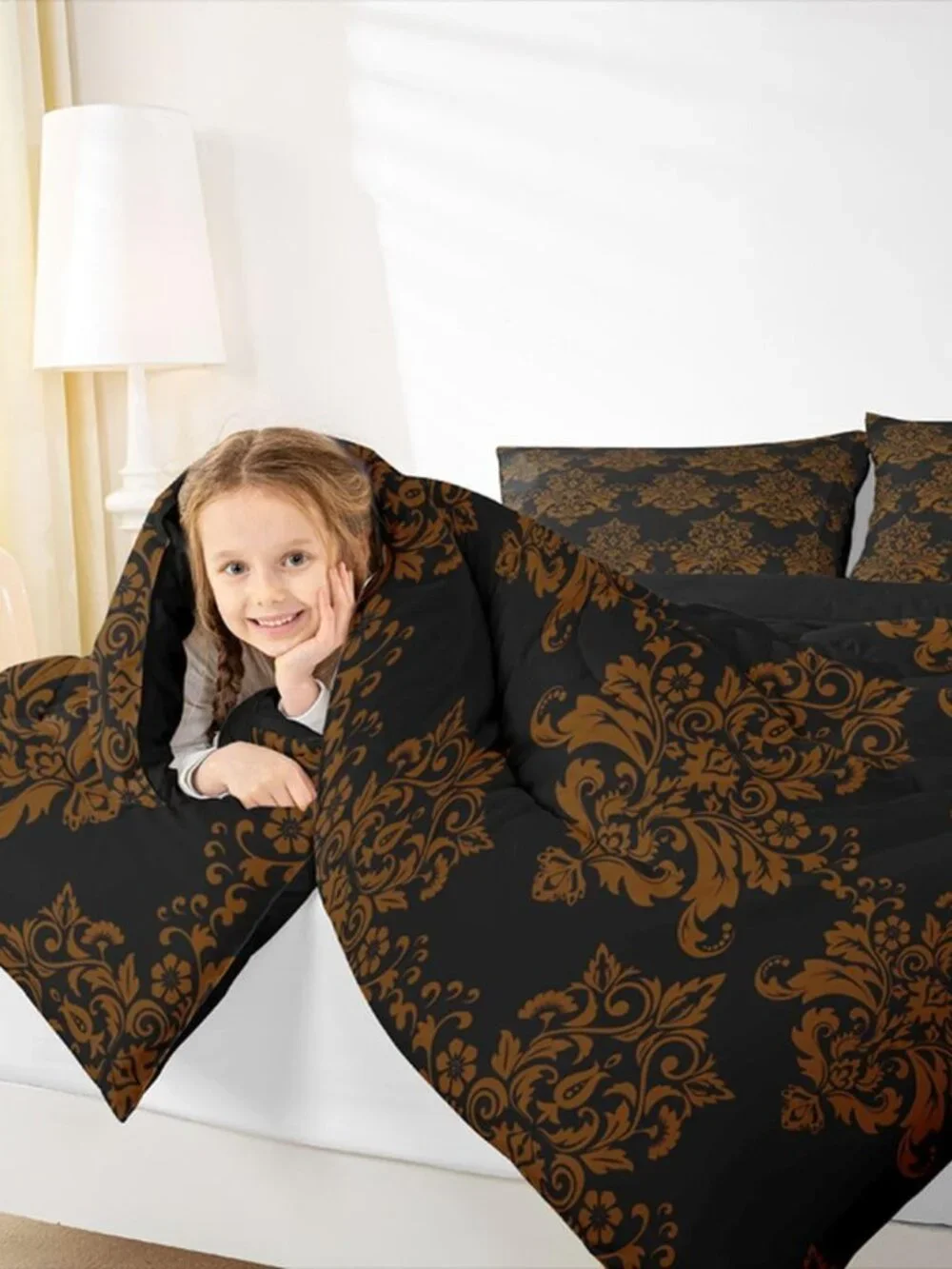 Antique Victorian Comforter Vintage Floral Exotic 3 Piece Soft Microfiber Beddin